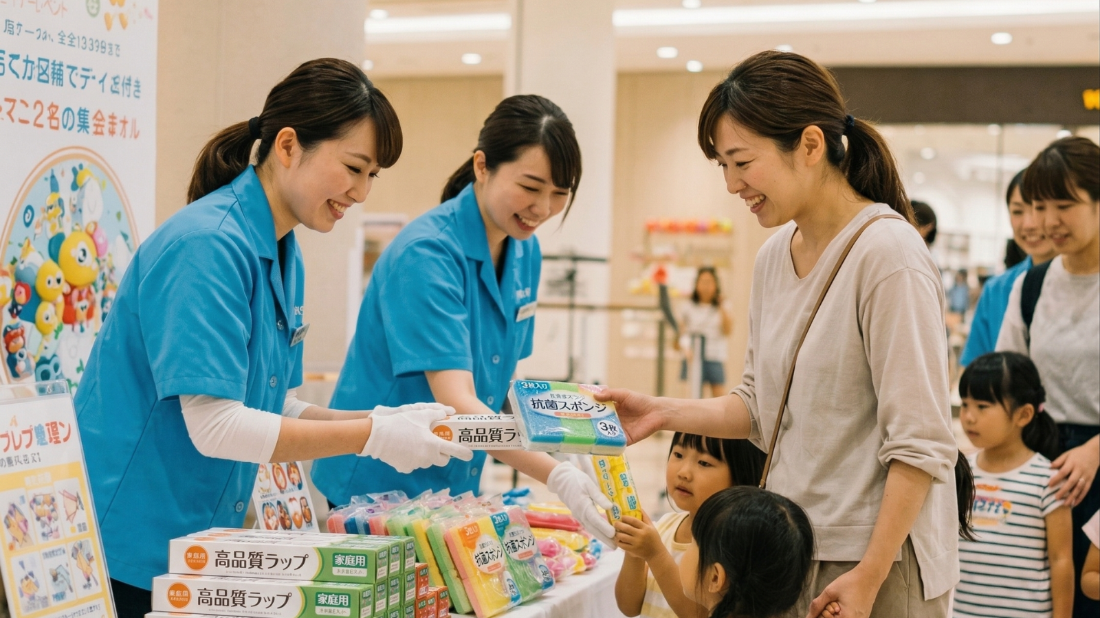 販促品配布の様子の画像