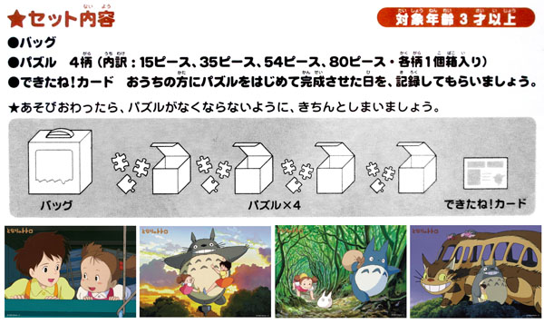 パズル となりのトトロ パズルセット 堀商店 景品 販促品 お祭り用品の激安販売