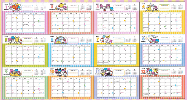 100景品 壁掛けカレンダー サンリオキャラクターズ17 堀商店 景品 販促品 お祭り用品の激安販売