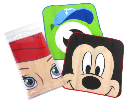 お買い得　激安　ディズニーキャラクター　タオル7点まとめ売りミニタオル Disney 新ディズニー ミニタオルA 景品 粗品 ハンドタオル