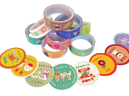 マスキングテープ チッチン 6個セット 50景品 レトロチックマスキングテープ|【堀商店】景品・販促品・お祭り