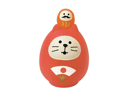 concombre　開運カラー猫だるま・赤のサムネイル画像