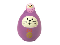 concombre 開運カラー猫だるま  紫のサムネイル画像