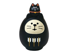 concombre 開運カラー猫だるま  黒のサムネイル画像