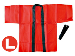 不織布お祭りはっぴ（帯付き）L　赤：OP-22のサムネイル画像