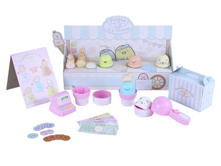 すみっコぐらし くじ 屋台　わたあめ、アイス　お土産屋さん キャラ玩具 すみっコぐらし アイスクリーム屋さんセット|【堀