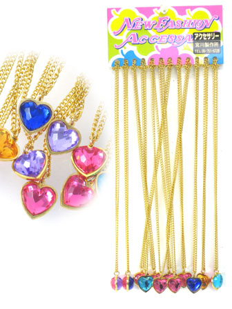 女の子おもちゃ ネックレス 両面ハート（12コ入り）|【堀商店】景品