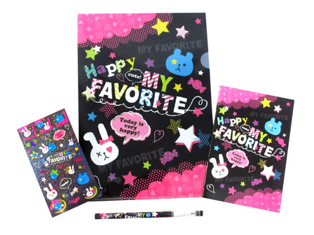 100景品 Cutefull クリアファイルとノートのセット|【堀商店】景品