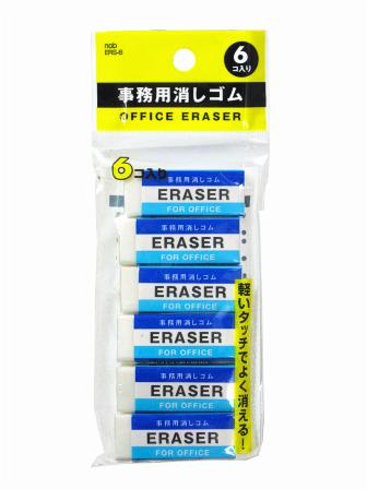 景品文具　事務用消しゴム6Pのサムネイル画像