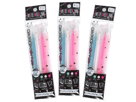 景品文具 パステルミルクペン3p ブルーグリーン 白 ピンク 堀商店 景品 販促品 お祭り用品の激安販売