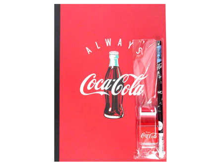 コカ・コーラ　Coca-Cola　ノート&ボールペン 文具セット コカ・コーラ 罫線ノートセット【柄えらべません】|【堀