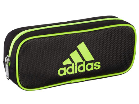 スポーツ文具 Adidas ソフトペンケース Pt 10 黒 黄緑 堀商店 景品 販促品 お祭り用品の激安販売