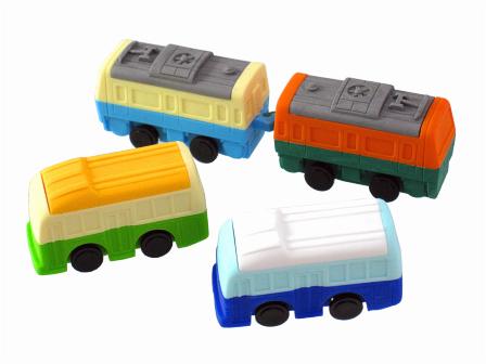 おも消し 電車とバスけしごむ|【堀商店】景品・販促品・お祭り用品の