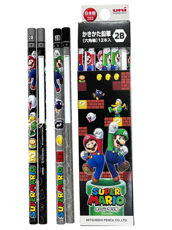 キャラ文具 スーパーマリオ【2025】 かきかた鉛筆2B 紙箱|【堀商店