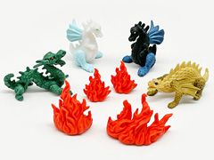 おも消し　ドラゴンと炎消しゴム　ブリスターパ...のサムネイル画像