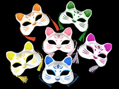半面　猫面（二十推しカラー六種アソート）のサムネイル画像