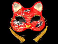 半面　猫面（三十二/金魚（赤））のサムネイル画像