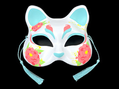 半面　猫面（三十三/牡丹）のサムネイル画像