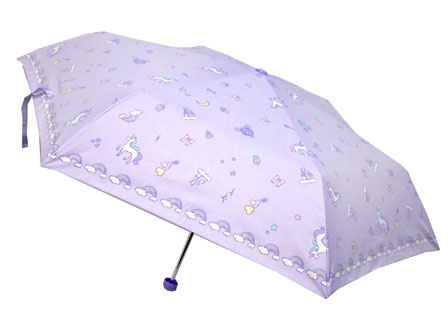 折りたたみ傘　55㎝　ゆめかわ　パープルの画像