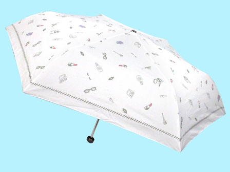 折りたたみ傘　55㎝　コスメ　白の画像