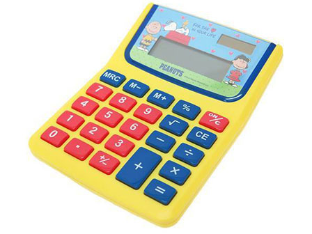 キャラ雑貨 スヌーピー ソーラー電卓 C イエロー 堀商店 景品 販促品 お祭り用品の激安販売