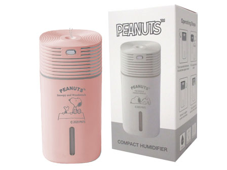 超音波式卓上加湿器 USB接続タイプ スヌーピー 27635：ピンク