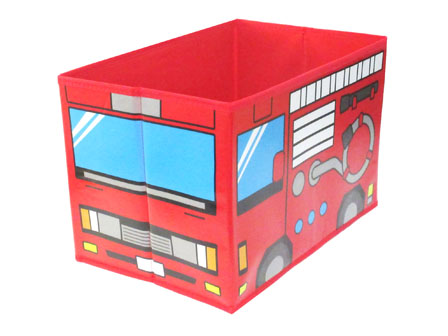 便利グッズ はたらく乗り物 収納ボックス 消防車（レッド）|【堀商店 