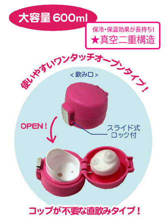 ランチグッズ 鬼狩り ステンレスボトル600ml C【蝶の羽根柄】【12月  