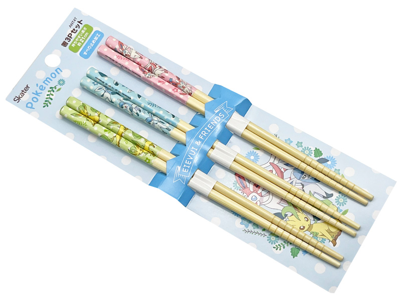 ランチグッズ ポケットモンスター 竹箸21cm 3Pセット リーフィア