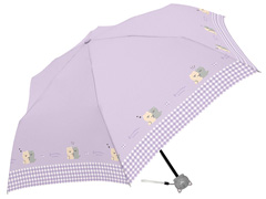 ふわっとタイム　折りたたみ傘：ネコ　パープルのサムネイル画像