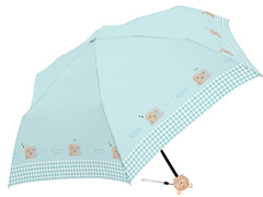 ふわっとタイム　折りたたみ傘：クマ　ミントブ...の画像