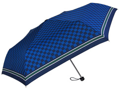 折りたたみ傘　55㎝　ブロックチェック　紺：...のサムネイル画像