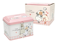ファン雑貨　カギ付き缶バンク/ねこぽぽのサムネイル画像