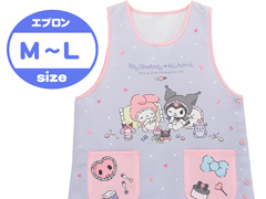エプロン　マイメロxクロミ　転写脇釦　パープ...のサムネイル画像