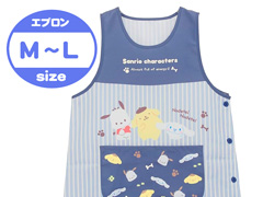 エプロン　サンリオ犬MIX　転写脇釦　紺　M...のサムネイル画像