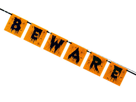 ハロウィン　ブロックバナー「BEWARE」の画像