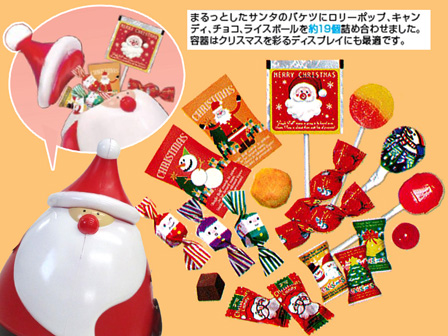 クリスマス サンタシェイプバケツ【軽減税率対象商品】|【堀商店】景品