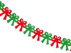 クリスマス　ペーパーガーランド　リボンのサムネイル画像
