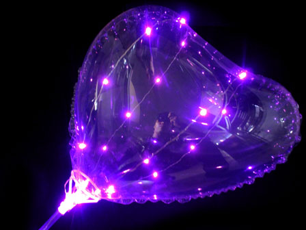 光るおもちゃ クリスタルバルーン ピンク(ハート)|【堀商店】景品