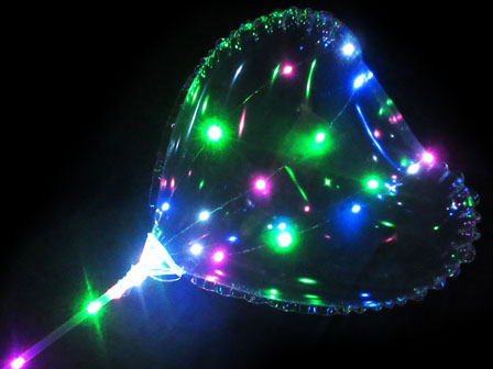 光るおもちゃ 輝くキラキラ風船 No.12 ダブルハート|【堀商店】景品